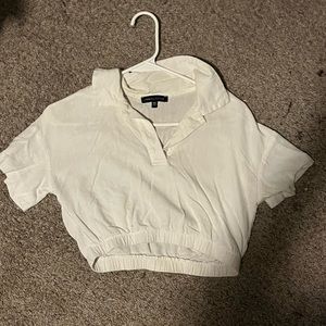 A white collared crop top from pac sun